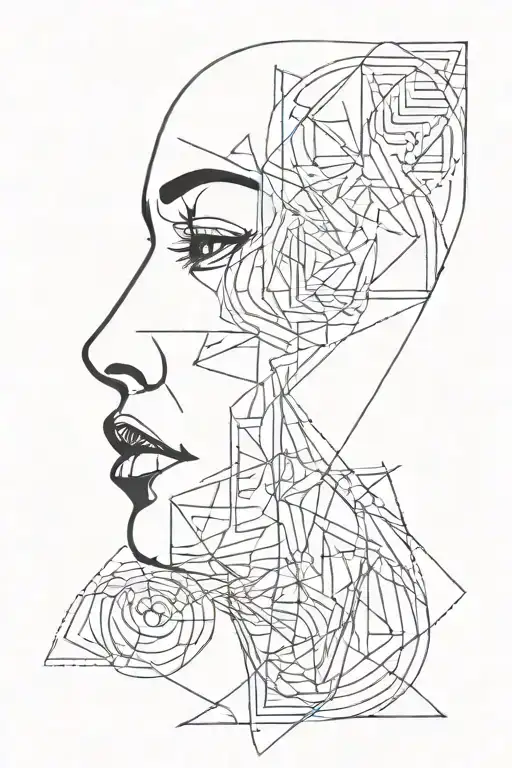 Fine Line Abstract Face