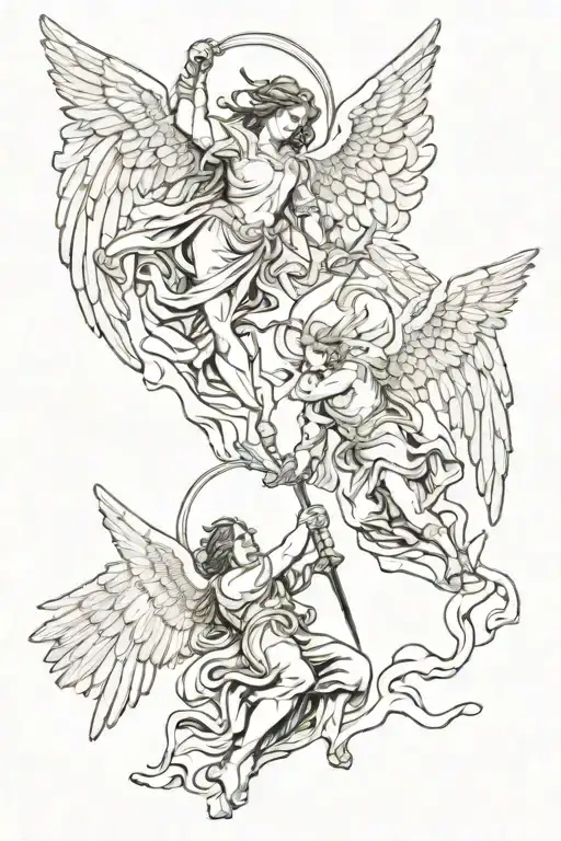 Battle Between Evil And Good By Angels