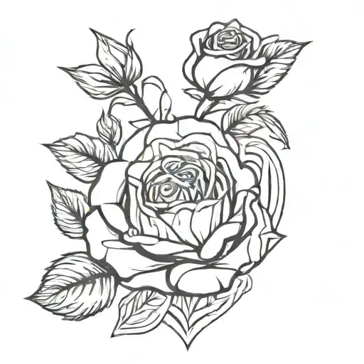 The Rose And The Heart Of Bts Logo Combined With The Young Forever Writ In