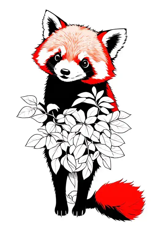 Red Panda On Top Of A Fox