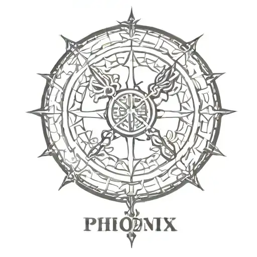 Phonix With Lines Vegvisir Symbol