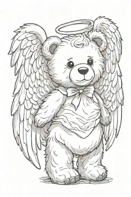 A Teddy Bear With Angel Wings