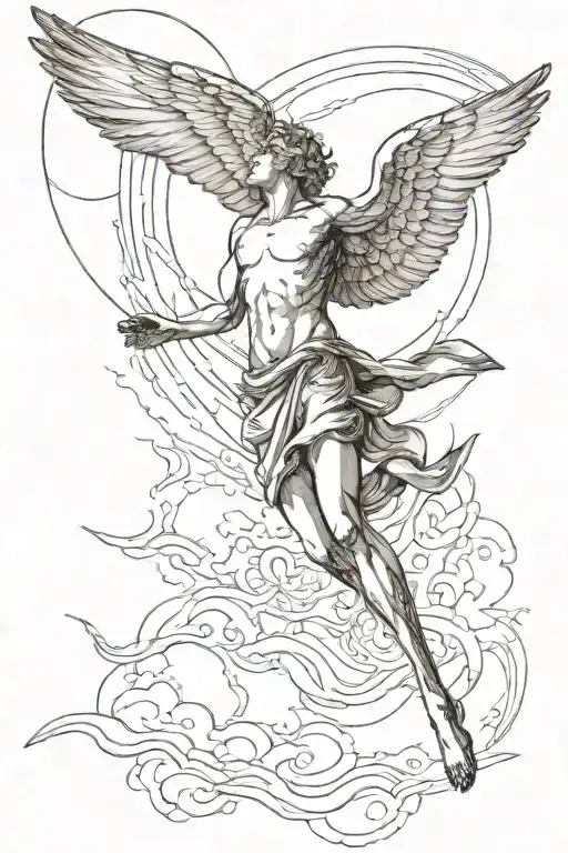 Icarus Flying Towards Moon Carpe Diem