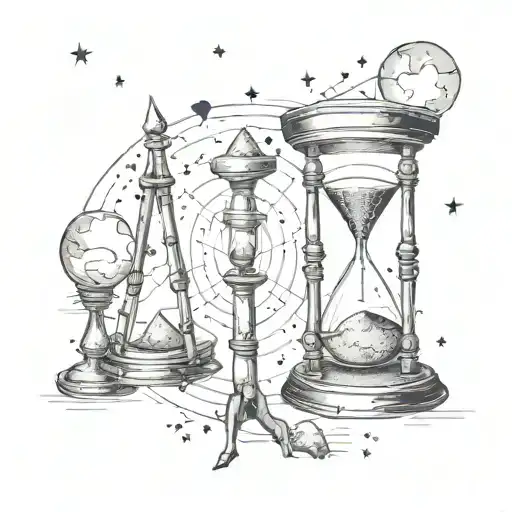 Hourglass And Constellations