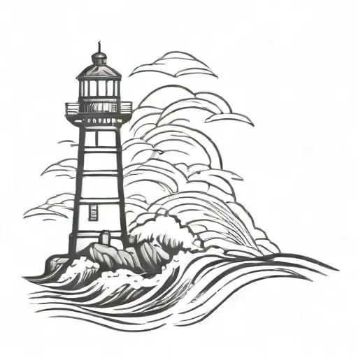 Lighthouse With Waves Crashing