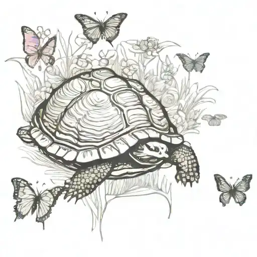 Turtle And A Butterfly