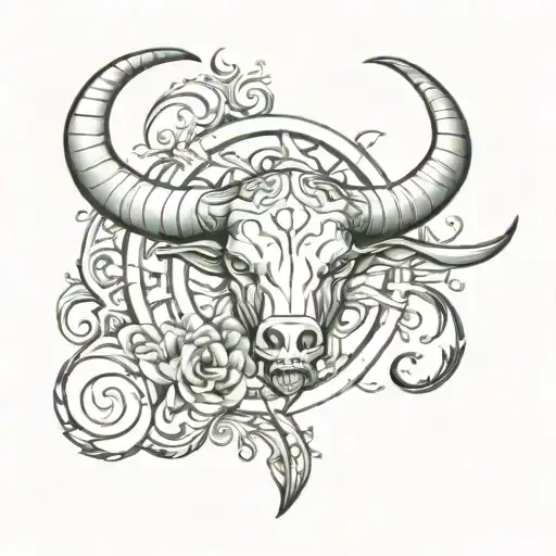 Scale Cancer And Taurus Tatto Design