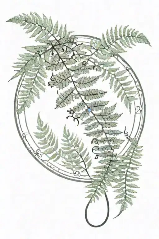 Travel Tattoo With Fern Growing