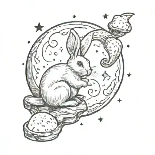Bunny Sitting On Moon