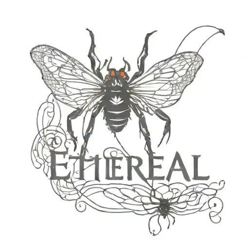 Tramp Stamp With The Word Ethereal And A Black Widow With Spider Webs