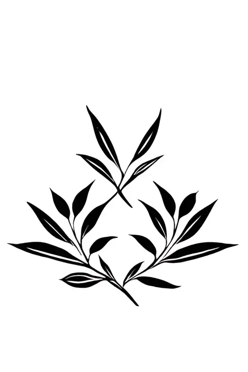 2 Olive Branches Wrapped Around Neck Symmetrical