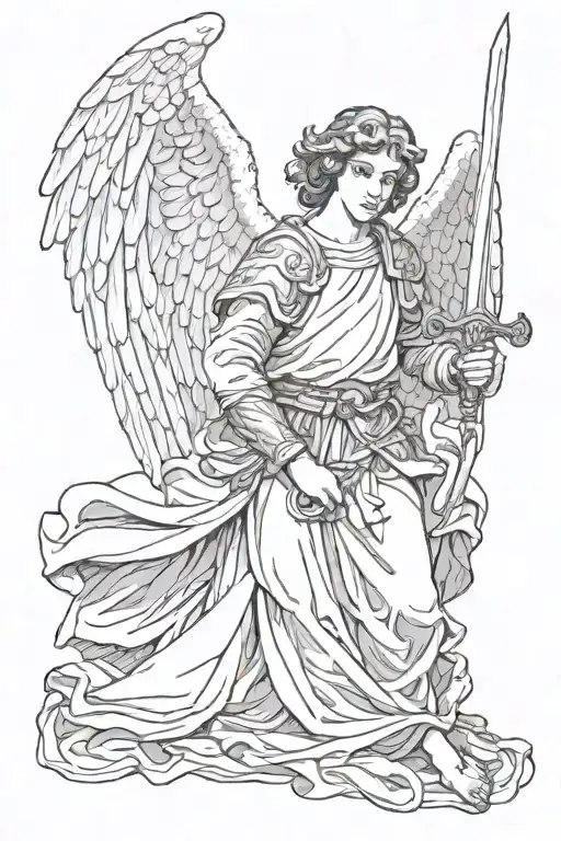 Angel Holding A Sword