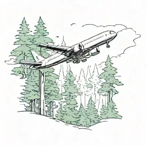 Airplane Flying Through A Forest