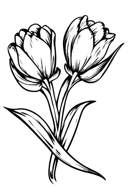 Tulip And Cancer Ribbon