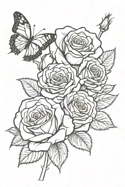 One Rose On Top Clifford In The Middle And Rose And The Bottom Both Roses Shaded Around Clifford