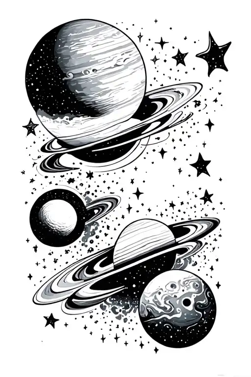 Galaxy With Planets Stars And Nebulas