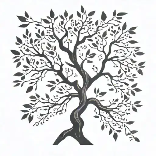 A Poison Tree With Hidden Anime Symbols Within The Branches