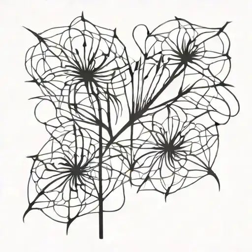 Spider Lilly With Spider Web