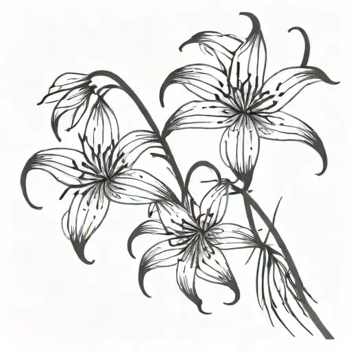 Spider Lilly With Spider Hanging