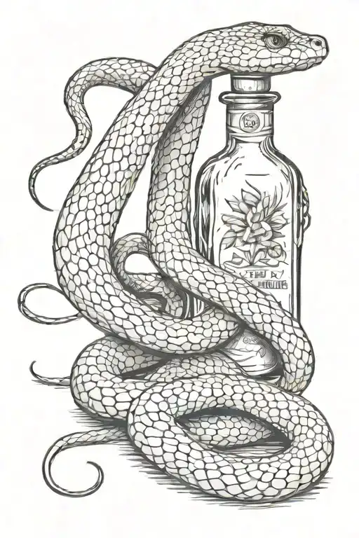 Snake W Tequila Bottle