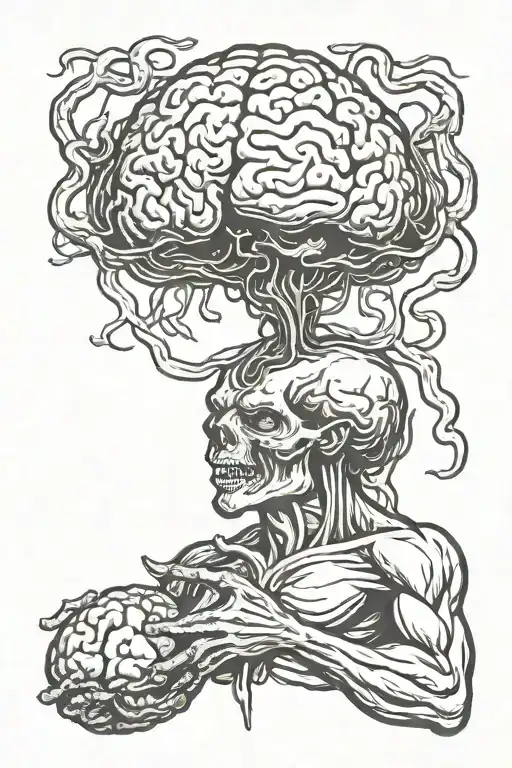 Demon Holding Brain
