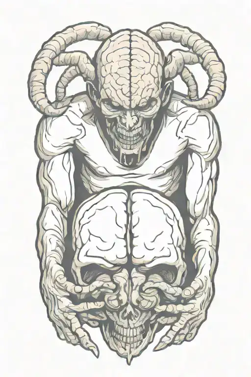 Demon Holding Brain