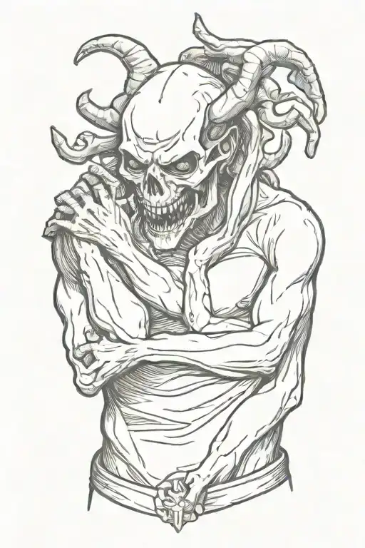 Demon Holding Human Head