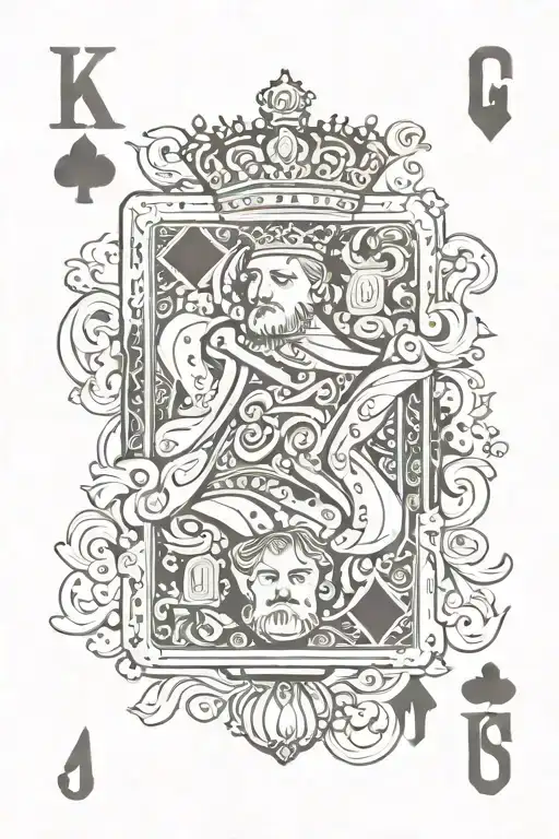 King Of Clubs With Crown On Top