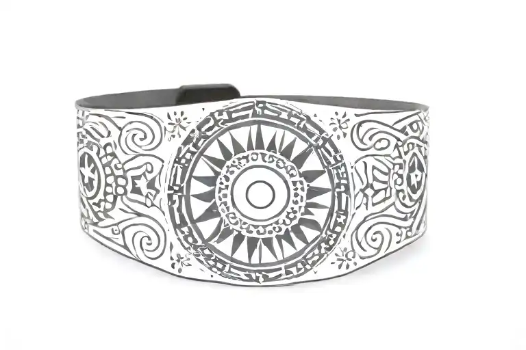 Bracelet Tattoo With A Sun And Patterns