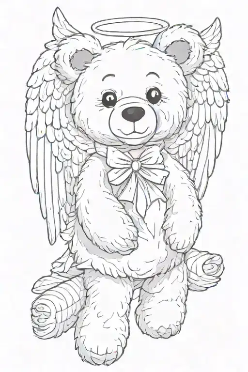 A Teddy Bear With Angel Wings