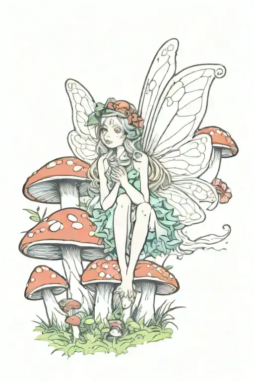 Fairy And Mushrooms