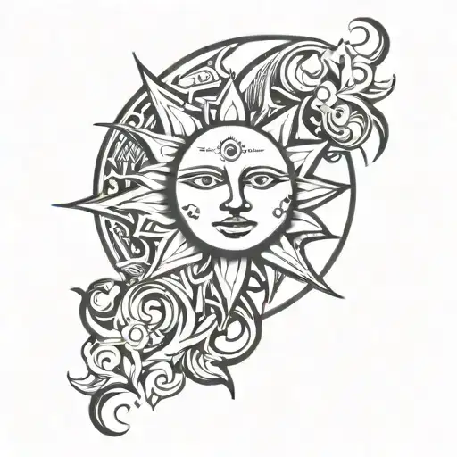 Sun And Moon Intertwined