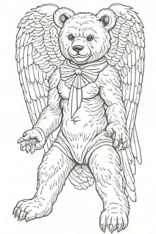 A Teddy Bear With Angel Wings