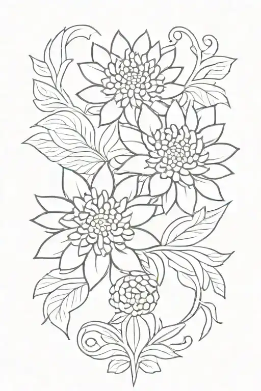 Chrysanthemum Flower Intertwined