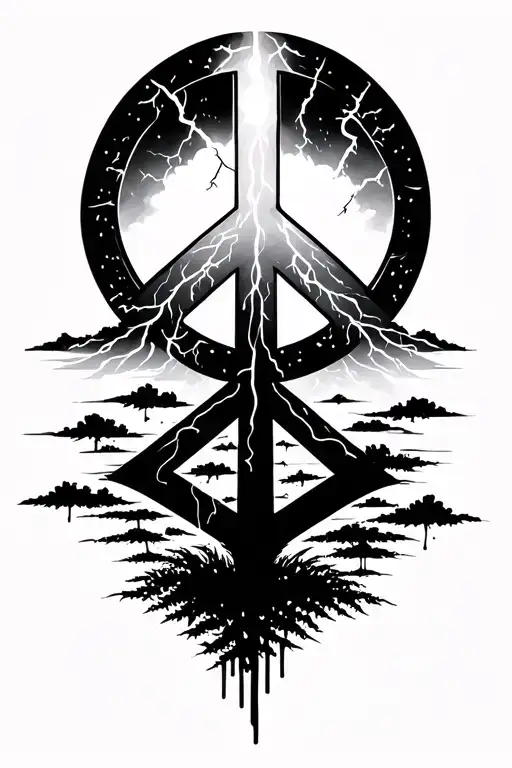 Peace And Lightining Storm And Time And Nature