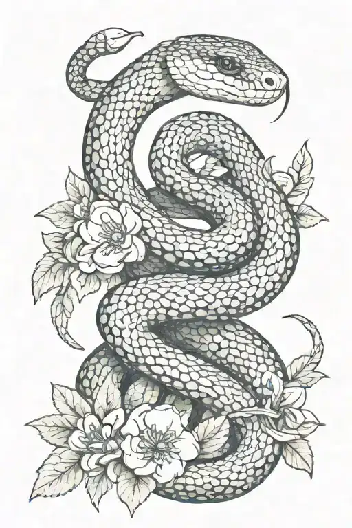 Snake With Flowers