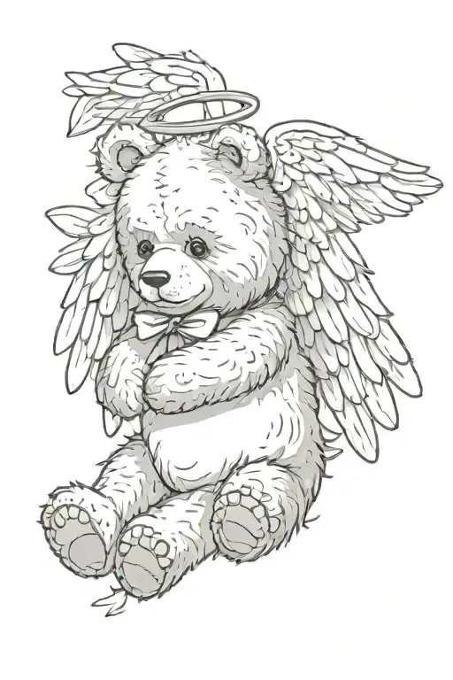 A Teddy Bear With Angel Wings