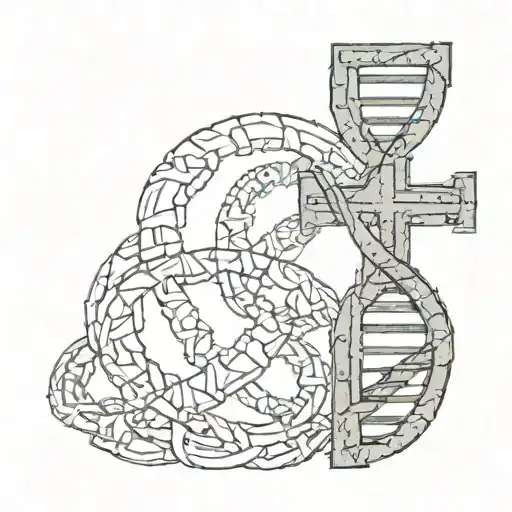 Dna Containing A Christian Cross