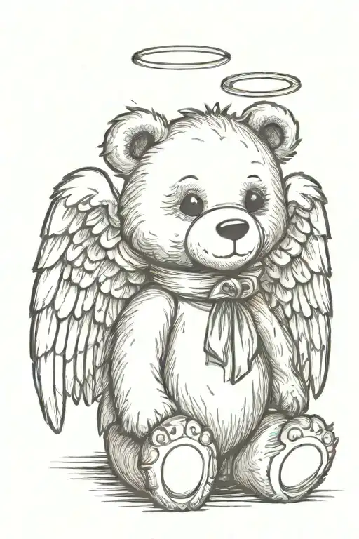 A Teddy Bear With Angel Wings