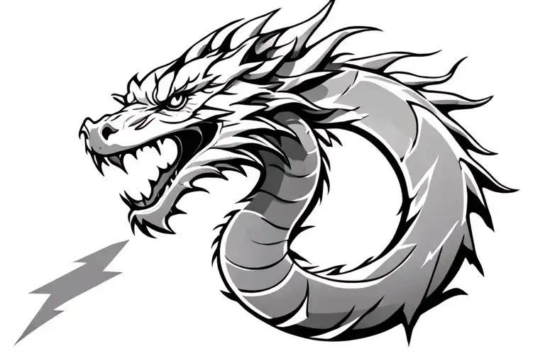 Western Dragon With Lightning Storm