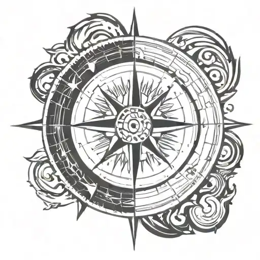 Mariners Compass Yin Yang Centre Incorporate Waves