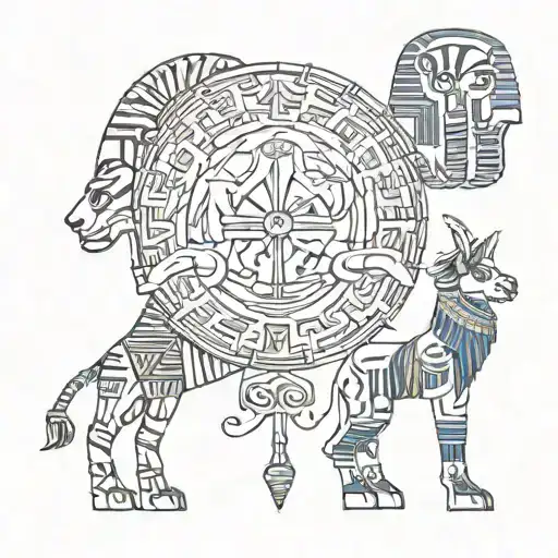 Nordic And Egyptian Joined Together Symbolizing