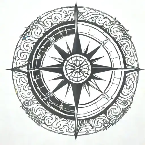 Mariners Compass Yin Yang Centre Incorporate Waves