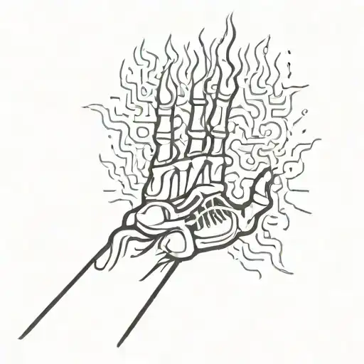 Skeleton Hand Holding A Burning Soul