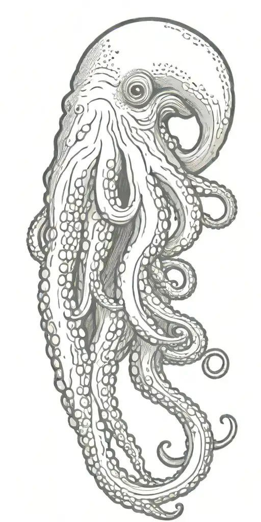 Huge Octopus Riding A Wave