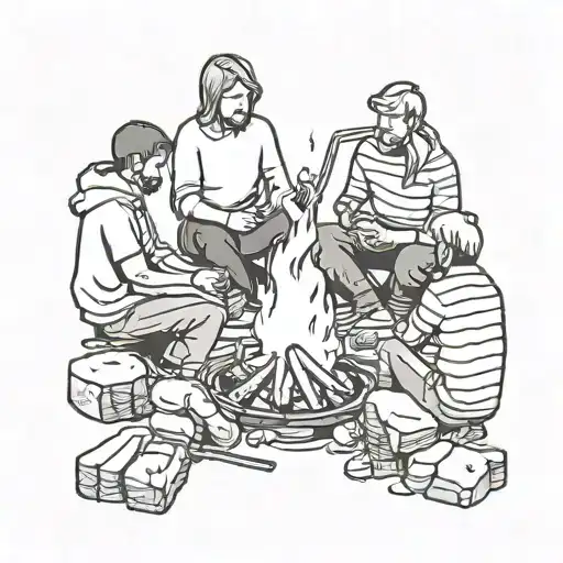 Betrayed Fake Friends Sitting Around A Campfire