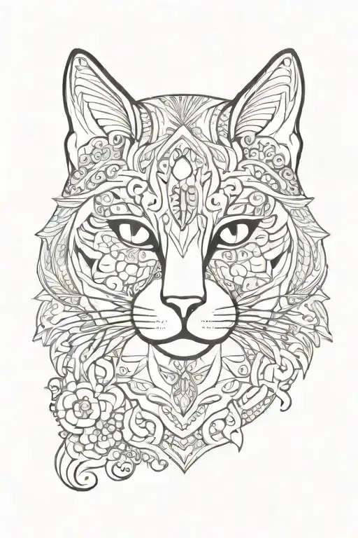Cat Face Mandala Design Inspired