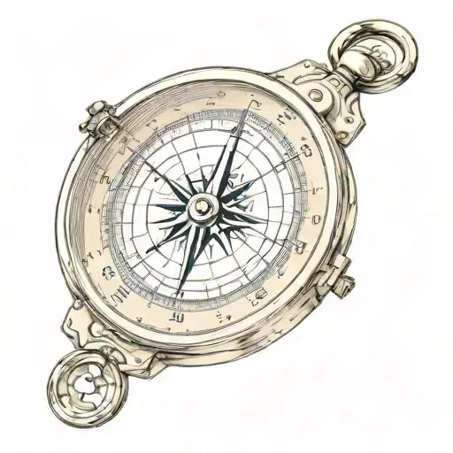Marine Compass With The Sea Inside