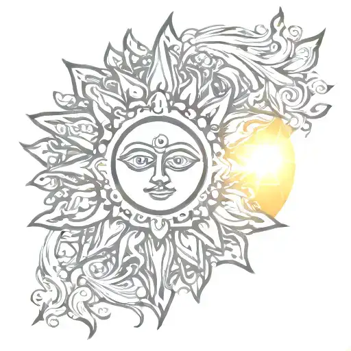 Sun With Spirituality Intertwined