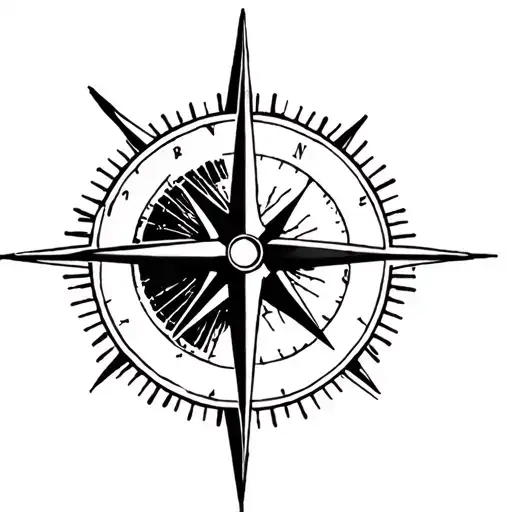 Compass With Hourglass